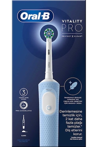 Oral-B Vitality Pro Protect X Clean Şarjlı Diş Fırçası Mavi