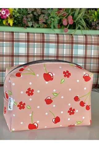 Batekso Kadın Makyaj Çantası Kiraz Baskılı