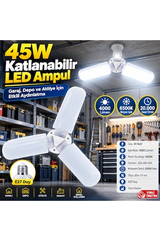 Global K2 Kes471 45w Pervane Led Ampul E27 Beyaz