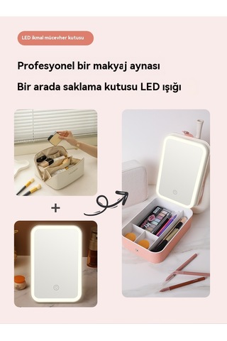 Aurora Süskutusu Led Makyaj Aynasıdepolama Pembe