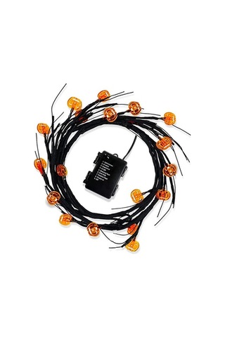 Dancemonkey Cadılar Bayramı Çelenk Işıkları 1.8m 54 Led 8 Mod Kabak Yarasa Örümcek Söğüt Asma Dal Işıkları - Kabak / Sıcak Işık, Kabak / Soğuk Işık Çok Renkli