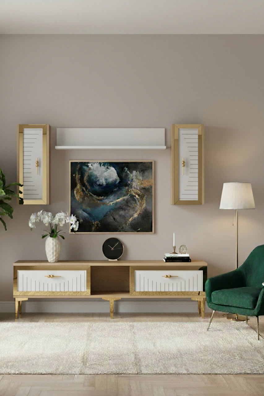 Tvr1501dbg - Tuna150 Tv Ünitesi Safirmeşe-beyaz Gold 150cm Safirmeşe-beyaz-altın