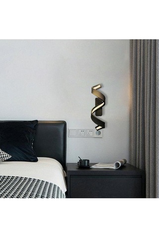 Ledli Frizzy Led Duvar Aplik 40x13cm Mat Siyah