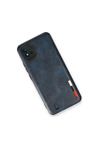 Realme C11 2021 Kılıf Loop Deri Silikon - Lacivert Siyah