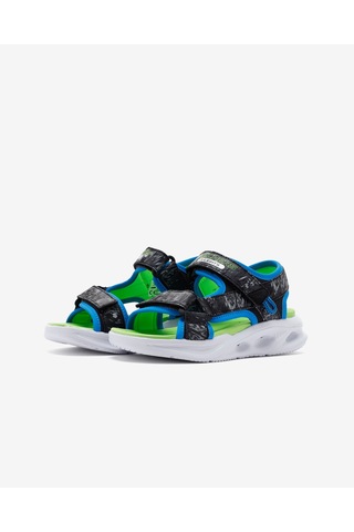Skechers Sola Glow Sandal - Aquatastic Büyük Erkek Çocuk Siyah Işıklı Sandalet 401672l Bblm Siyah