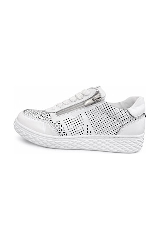 Papucumun Dünyası Kadın Hakiki Deri Nefes Alan Ortopedik Konfor Yan Fermuar Detaylı Sneaker Beyaz