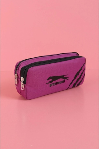 Rlx-141 İki Gözlü Kalemlik Okul Üniversite Çocuk Kalem Kutusu Eflatun Beyaz