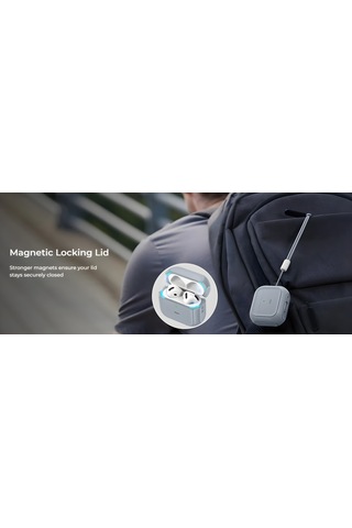 Apple AirPods Uyumlu Pro Halolock Magsafe Orbit Hybrid Case Kulaklık Kılıf Mavi
