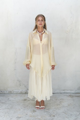 Lyra Oversize Sarı Gömlek sarı