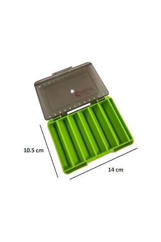 Captain 7223 Çift Taraflı Maket Yem Kutusu 12 Gözlü 14x10.5x3cm Yeşil