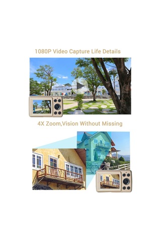 Yaozixa Xj03a 16mp 1080p Dijital Fotoğraf Makinesi - 4x Dijital Zoom, 1.77 İnç Lcd Ekran, Flaş Fonksiyonu, Altın Pil Dahil Değil Altın