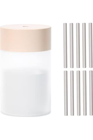 Yifomall Ev Ve Araç Kullanıma Uygun Usb Nemlendirici Aromaterapi Makinesi - Renkli Işık Ve Otomatik Kapanma Özelliği + 10 Adet Pamuk Sapı Pembe