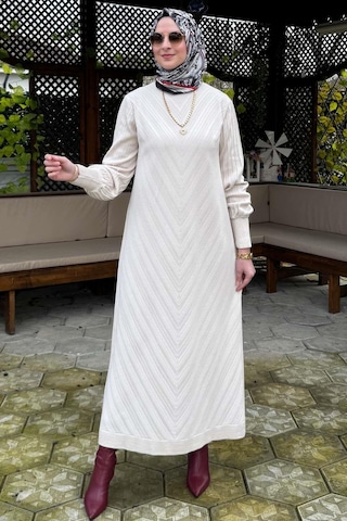 Yağmur Triko Elbise Taş Normal