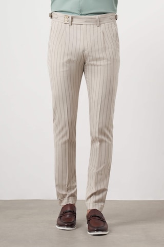 Morven Erkek Bej Poliviskon Trend Pileli Slim Fit Spor Pantolon Bej