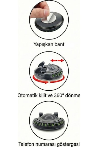 Ford Mustang Mach-e Dönebilen Numaratörlü Araç İçi Telefon Tutucu Siyah Scr