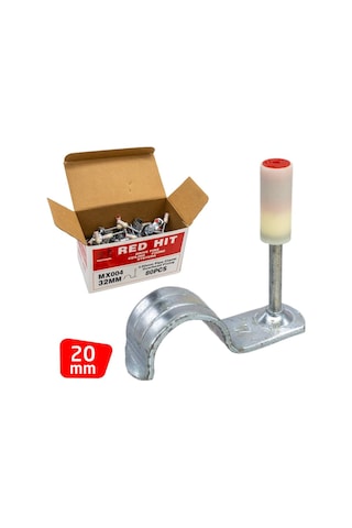 Red Hit Mx004 20mm Boru Sabitleme Kelepçeli Barutlu Çivi 80 Li Paket