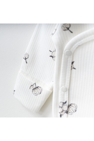 O'Baby Pamuk Desenli 3'lü Set Beyaz