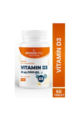 D3 Vitamin 1000 Iu 25 Μg Takviye Edici Gıda - 60 Tablet