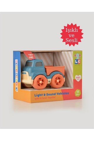 Let's Be Child Sesli Ve Işıklı Minik Pikap 31016 Lacivert - Turuncu Kasalı, Çocuklar İçin Oyuncak Pikap