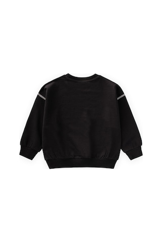 Cigit Karyoka Detaylı Oversize Sweatshirt 2-8 Yaş Siyah