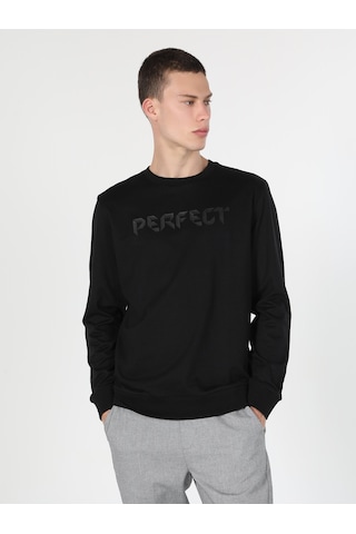 Colin's Regular Fit Baskılı Siyah Erkek Sweatshirt CL1060122_Q1.V2_BLK Siyah