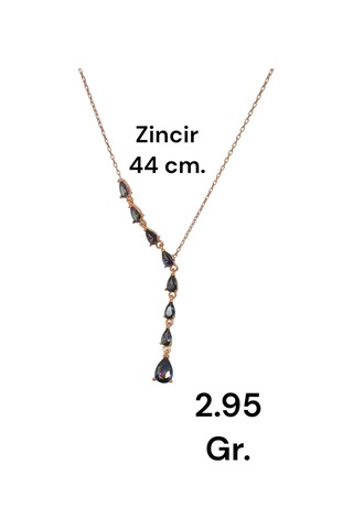 Damla Kesim Mistik Topaz Taşlı 925 Ayar Gümüş Y Kolye Işıltılı Ve Zarif Tasarım Gümüş