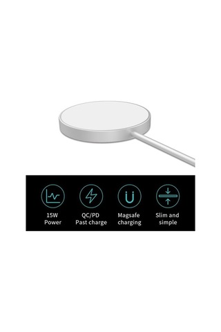 Sandwich 15w Hızlı Manyetik Kablosuz Şarj, 5g Engelleme, Usb-c, Gümüş, Taşınabilir Güvenlik