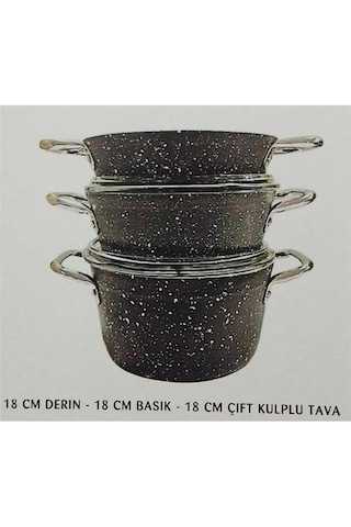 Palmiyra 21025 Granit Mini 5 Parça Tencere Seti Açık Gri