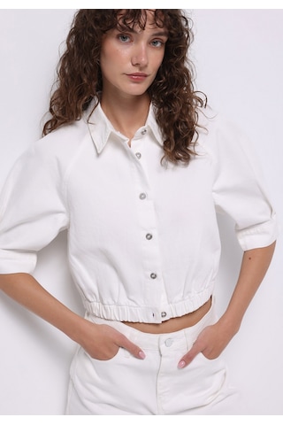 Colin's Colins Oversize Fit Düğmeli Astarsız Kadın Beyaz Ceket Cl1074968 Q1.v1 Dn44334 Denim
