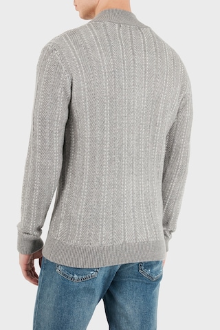 Guess Nash Herringbone Yün Karışımlı Dik Yaka Fermuarlı Kazak M6br17z1365 Erkek Kazak M6br17 Z1365 Fmkx Gri