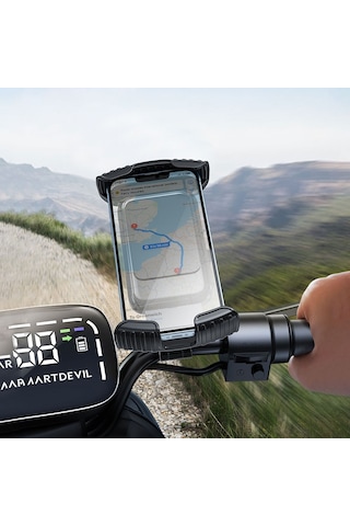 Motosiklet Ve Bisiklet Telefon Tutucu Wiwu Ch037 Sarsıntı Önleyici 360 Derece Dönebilen Ayarlanabilir