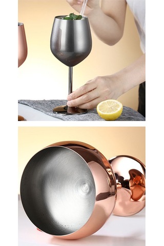 Xiyyadms Altın Renkli 500ml Paslanmaz Çelik Şampanya Bardakları - Kreatif Metal Kadeh, Bar Ve Restoranlar İçin Altın