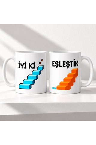 Ventra İyi Ki Eşleştik 2'li Porselen Kupa Seti - Model 707 Ventra