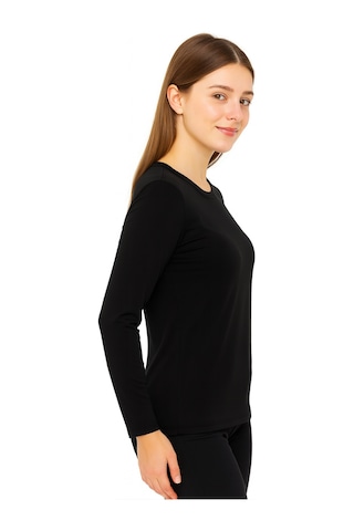 Par Lingerie Uzun Kol Bisiklet Yaka Body Siyah