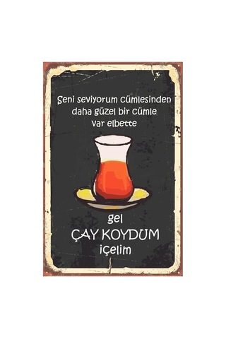 Gel Çay Koydum Içelim Retro Vintage Drtr0002 Ahşap Mdf Tablo