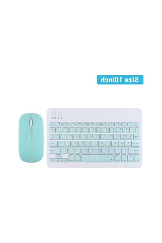 Willowhaven Bluetooth Kablosuz Klavye Fare Android Ios Samsung Xiaomi Tablet İçin İpad Uyumlu Air Light Green Set Russian Language