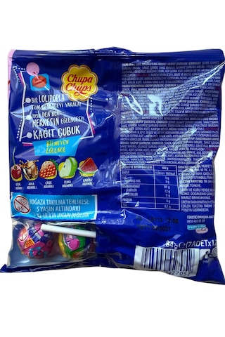 Sakız Dolgulu Lolipop Şekerleme 1 Poşette 7 Adet 84 G. 1 Paket 12 Adetli