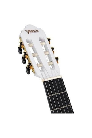 Valencia Vc104twt 4/4 Klasik Gitar - Beyaz Başlangıç Seviyesi Tam Boy Gövde, Sap Ayar Çeliği, Şık Parlak Beyaz Kaplama Ve Yeni Başlayanlar İçin Dengeli Tuşe