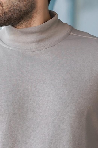 Madmext Boyalı Gri Yarım Balıkçı Yaka Erkek Basic Sweatshirt E7158 Gri