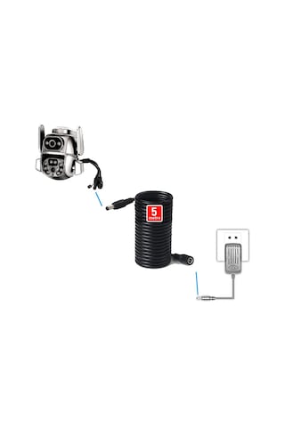 5 Metre Power Adaptör Uzatma Kablosu Wifi Kamera, Cctv Kamera 12v Dişi / Erkek 5 Metre Ekstra Uzunluk: Prizden Uzak Noktalara Kurulan Wifi Kamera, Cctv Kamera Ve Yönlendirici Cihazları İçin Ek Adaptör Veya Priz Çekme Zorunluluğunu Ortadan Kaldırır.