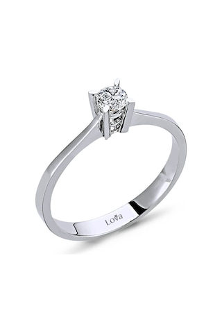 Lova D Renk 0,18 Karat Pırlanta Tektaş Yüzük - 1030042