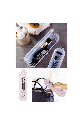 Periboia Multi Şeffaf Kapaklı Çanta İçi Saklama - Diş Fırçası - M Renkli