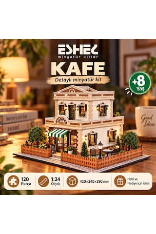 Eshel Kafe Minyatür Maket - 120'li 1:24 Karton Maket Yapım Seti Eshel Kafe Minyatür Maket - 120'li 1:24 Karton Maket Yapım Seti