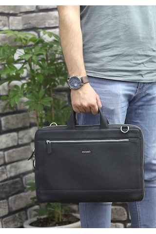 Guard Siyah Hakiki Deri Özel Üretim Laptop Ve Evrak Çantası // Grd260725wt1328 Diğer