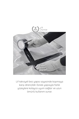 Tamirbandı Duct Tape Tamir Bandı Bez Siyah Güçlü Yapışkan Suya Dayanıklı Uv Dirençli Onarım İzolasy