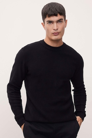 DeFacto Siyah Standart Fit Normal Kesim Pamuklu Bisiklet Yaka Triko Kazak A5181AX24AUBK81