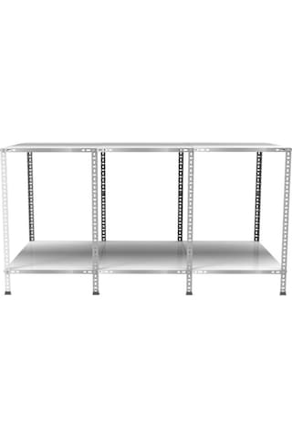2 Katlı Galvaniz Paketleme Masası - Atölye, Depo, Hobi Çalışma Masası 177x93 Cm-75 Cm Galvaniz