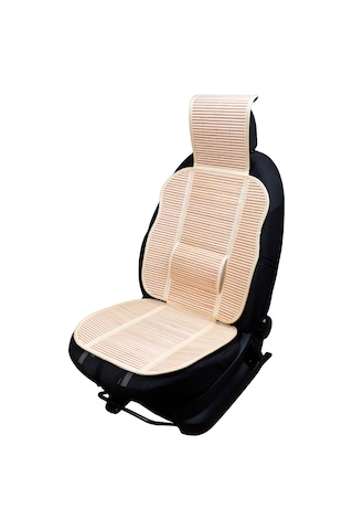 Oto Hasır Bambu Minder Ön Bej İkili Takım Bel Destekli Terletmez Wf-1053-bej 2 Adet