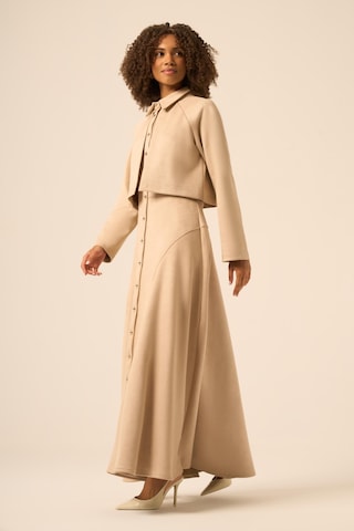 Ftz Women Kadın Scuba Süet Bolerolu Elbise Beige 31255 Beige