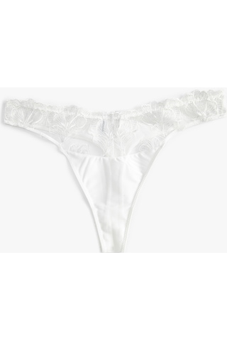 Koton Bridal String Külot Saten Çiçekli Dantelli Beyaz 3slk30106mk 3SLK30106MK000 Beyaz